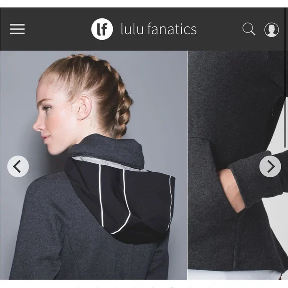 Lululemon &go Destination Full Zip Hoodie Sz 4 Heathered Black Grey Fleece Slim - Picture 3 of 12